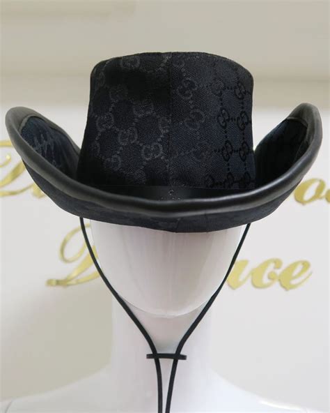 gucci cowboy hat matte black|gucci hats for men price.